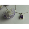 925 Sterling Silver Purple Tourmaline & Goshenite Chain With Pendant