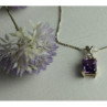 925 Sterling Silver Purple Tourmaline & Goshenite Chain With Pendant