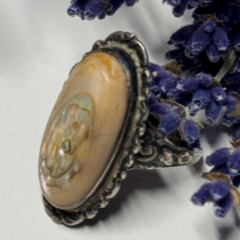 925 Sterling Silver Haliotis Ring Size 6.5