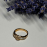 925 Sterling Silver Gold Plated CZ Ring Size 7