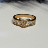 925 Sterling Silver Gold Plated CZ Ring Size 7