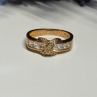 925 Sterling Silver Gold Plated CZ Ring Size 7