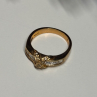 925 Sterling Silver Gold Plated CZ Ring Size 7