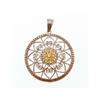 925 Sterling Silver & 14k Yellow Gold Pendant