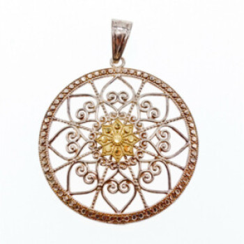 925 Sterling Silver & 14k Yellow Gold Pendant