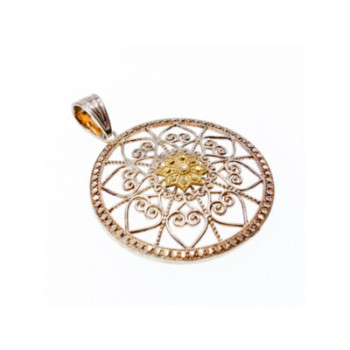 925 Sterling Silver & 14k Yellow Gold Pendant