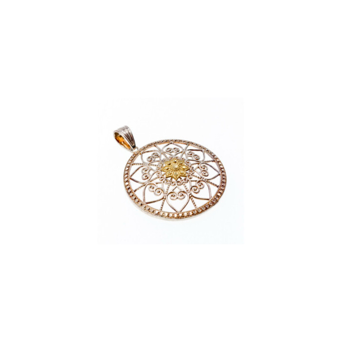 925 Sterling Silver & 14k Yellow Gold Pendant