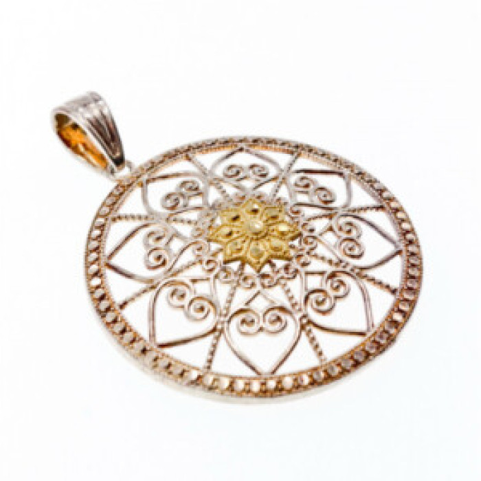 925 Sterling Silver & 14k Yellow Gold Pendant
