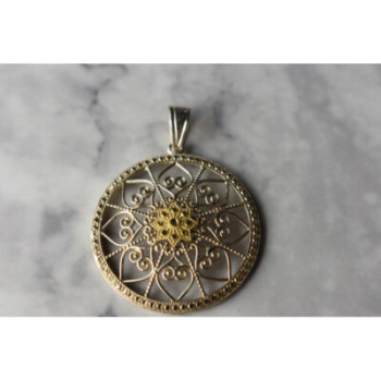 925 Sterling Silver & 14k Yellow Gold Pendant
