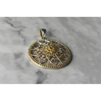 925 Sterling Silver & 14k Yellow Gold Pendant