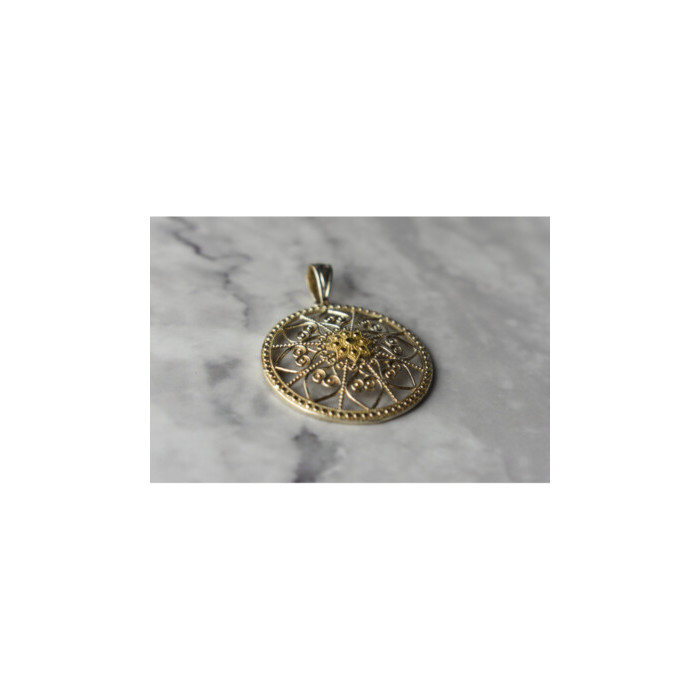 925 Sterling Silver & 14k Yellow Gold Pendant