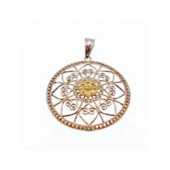 925 Sterling Silver & 14k Yellow Gold Pendant