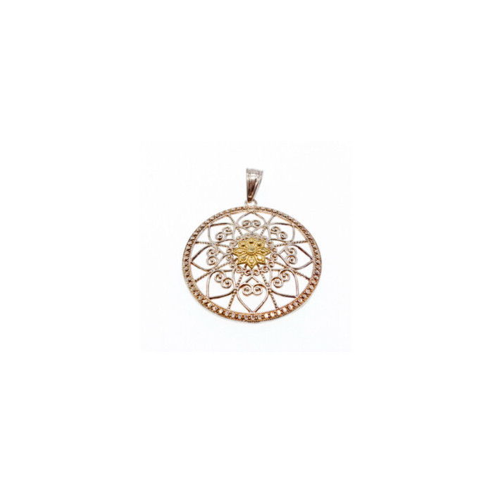 925 Sterling Silver & 14k Yellow Gold Pendant