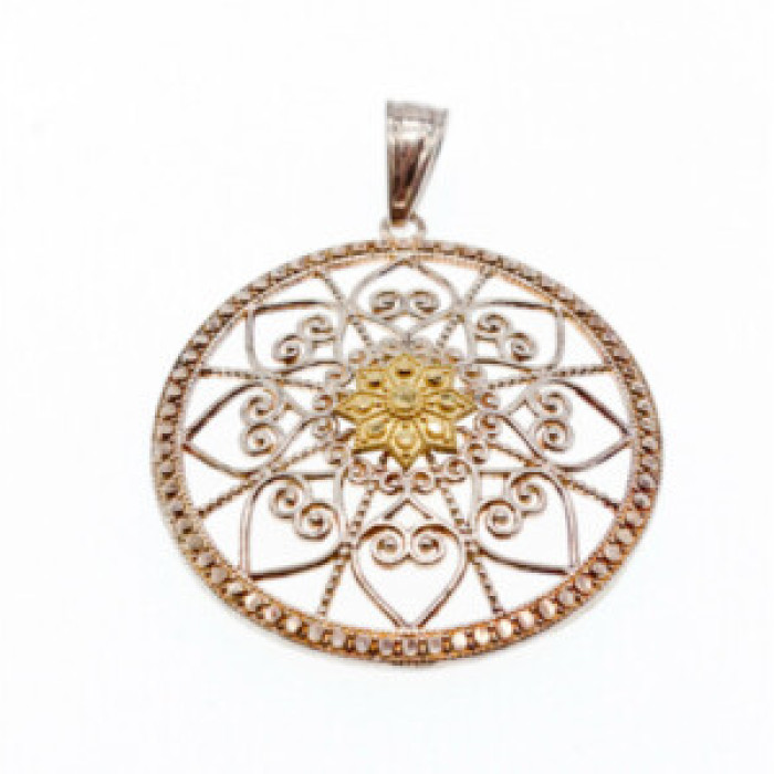 925 Sterling Silver & 14k Yellow Gold Pendant