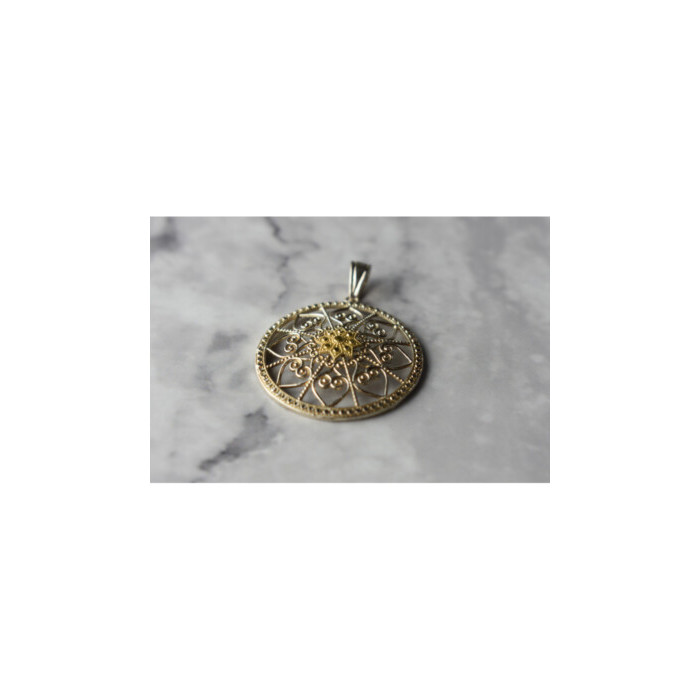 925 Sterling Silver & 14k Yellow Gold Pendant
