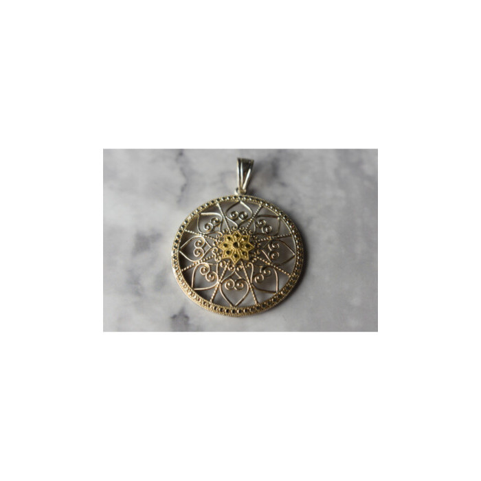 925 Sterling Silver & 14k Yellow Gold Pendant