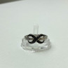 925 White & Blackened Sterling Silver Ring Size 7