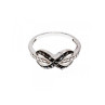 925 White & Blackened Sterling Silver Ring Size 7