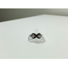 925 White & Blackened Sterling Silver Ring Size 7