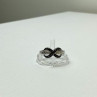 925 White & Blackened Sterling Silver Ring Size 7