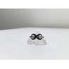 925 White & Blackened Sterling Silver Ring Size 7