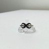 925 White & Blackened Sterling Silver Ring Size 7