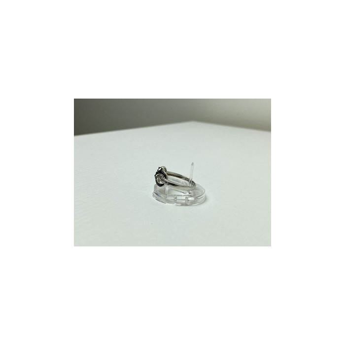 925 White & Blackened Sterling Silver Ring Size 7