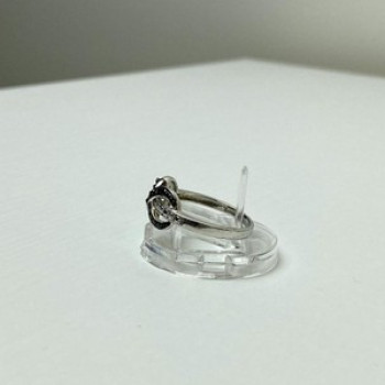 925 White & Blackened Sterling Silver Ring Size 7