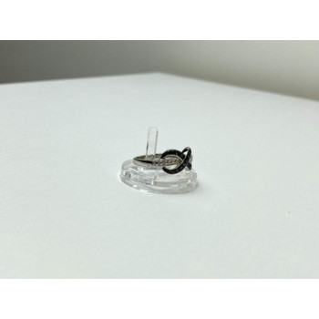 925 White & Blackened Sterling Silver Ring Size 7