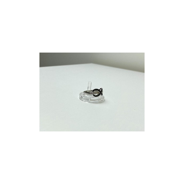 925 White & Blackened Sterling Silver Ring Size 7