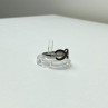 925 White & Blackened Sterling Silver Ring Size 7