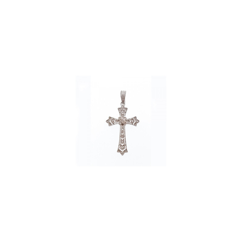 925 STERLING SILVER DIAMONDS CROSS PENDANT