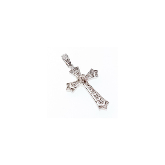 925 STERLING SILVER DIAMONDS CROSS PENDANT
