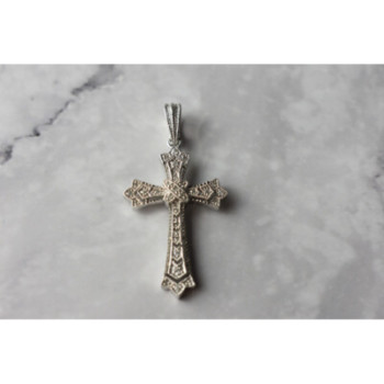 925 STERLING SILVER DIAMONDS CROSS PENDANT