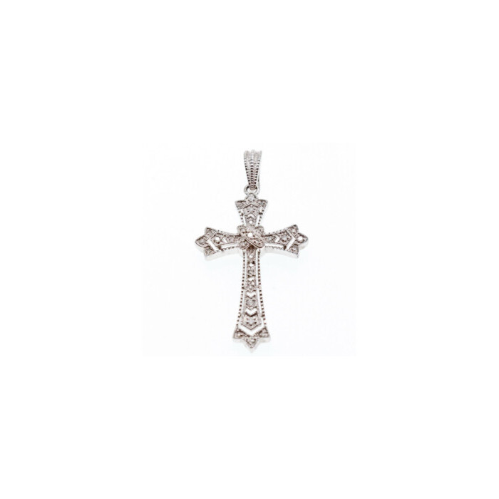 925 STERLING SILVER DIAMONDS CROSS PENDANT