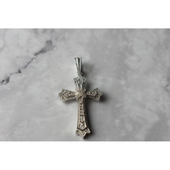 925 STERLING SILVER DIAMONDS CROSS PENDANT