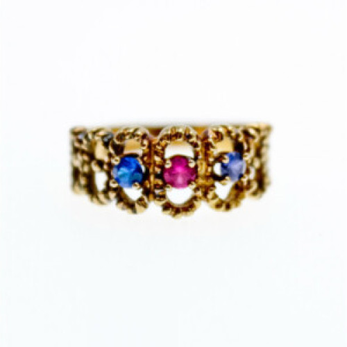 925 Sterling Silver Gold Plated CZ Ring Size 9.25