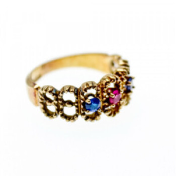 925 Sterling Silver Gold Plated CZ Ring Size 9.25