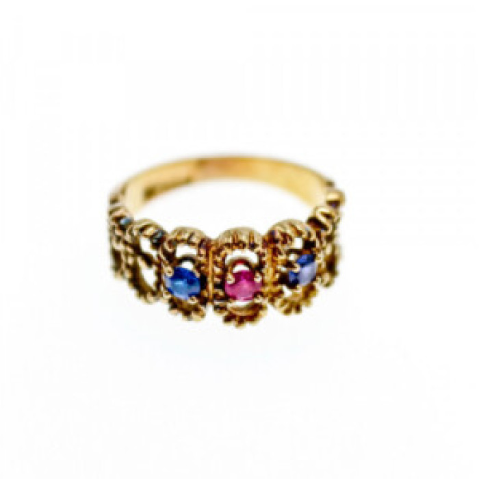 925 Sterling Silver Gold Plated CZ Ring Size 9.25
