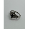 925 Sterling Silver Onyx & Marcasite Ring Size 7