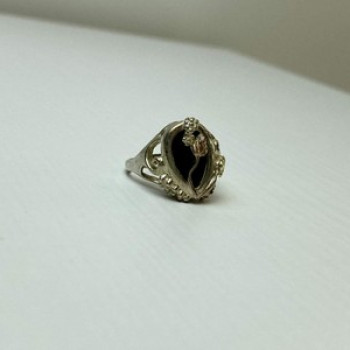 925 Sterling Silver Black Onyx Ring Size 6.5