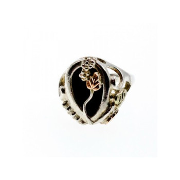925 Sterling Silver Black Onyx Ring Size 6.5