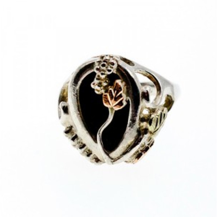 925 Sterling Silver Black Onyx Ring Size 6.5