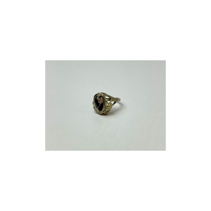925 Sterling Silver Black Onyx Ring Size 6.5