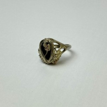 925 Sterling Silver Black Onyx Ring Size 6.5
