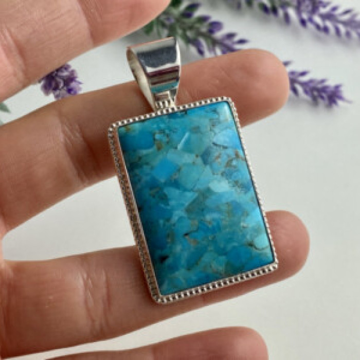 925 Sterling Silver Turquoise Pendant