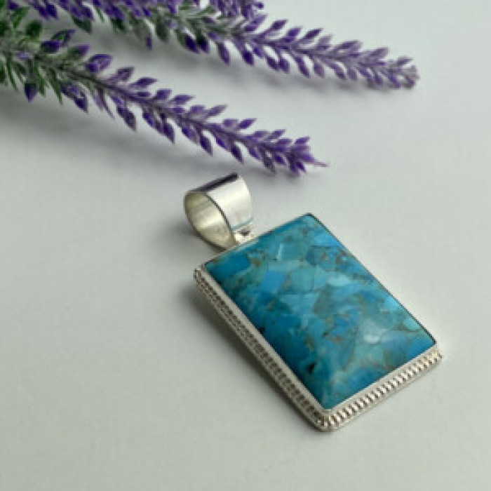 925 Sterling Silver Turquoise Pendant