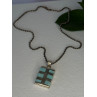 Vintage 925 Sterling Silver Turquoise Necklace Length 18 inch