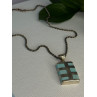 Vintage 925 Sterling Silver Turquoise Necklace Length 18 inch
