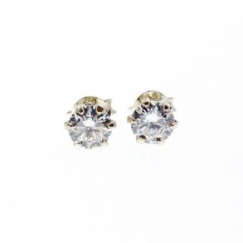 925 Sterling Silver CZ Stud Earrings